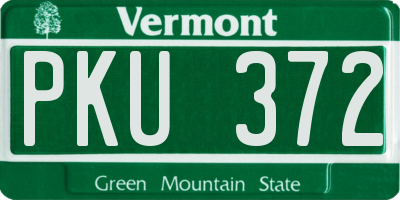 VT license plate PKU372