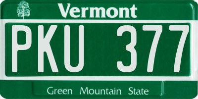 VT license plate PKU377