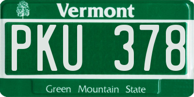 VT license plate PKU378
