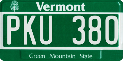 VT license plate PKU380