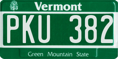 VT license plate PKU382