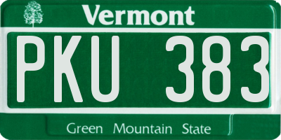 VT license plate PKU383