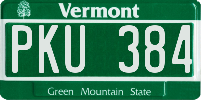 VT license plate PKU384