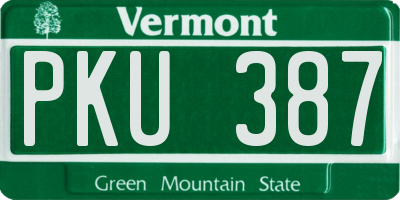 VT license plate PKU387