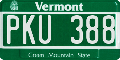 VT license plate PKU388