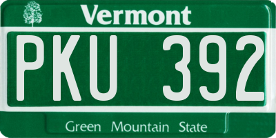 VT license plate PKU392