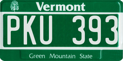 VT license plate PKU393