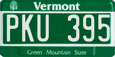VT license plate PKU395