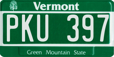 VT license plate PKU397