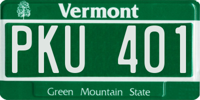 VT license plate PKU401