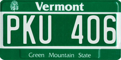 VT license plate PKU406