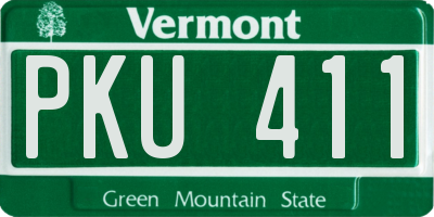 VT license plate PKU411