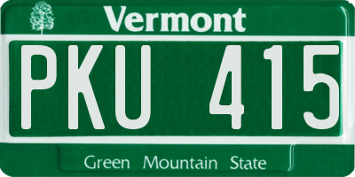 VT license plate PKU415