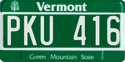 VT license plate PKU416