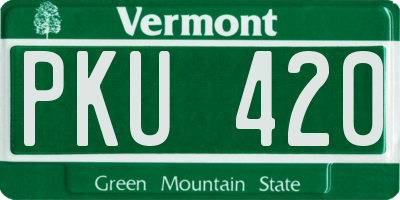 VT license plate PKU420