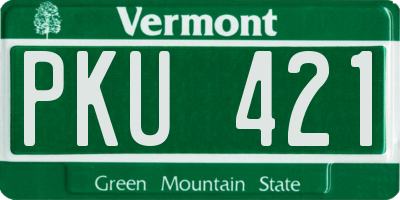 VT license plate PKU421