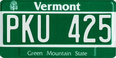 VT license plate PKU425