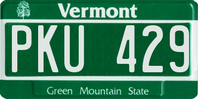 VT license plate PKU429