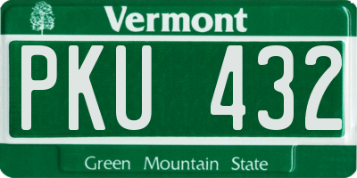 VT license plate PKU432