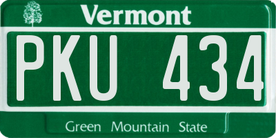 VT license plate PKU434