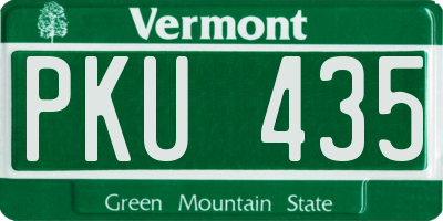 VT license plate PKU435