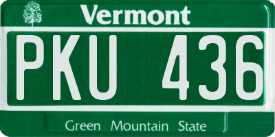 VT license plate PKU436
