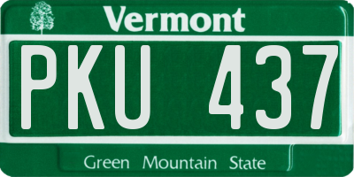 VT license plate PKU437
