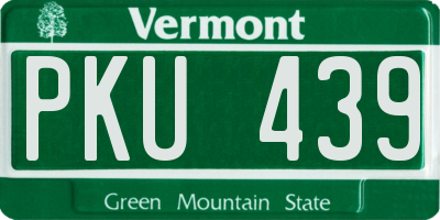 VT license plate PKU439