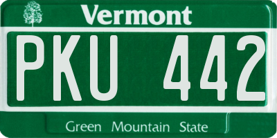 VT license plate PKU442