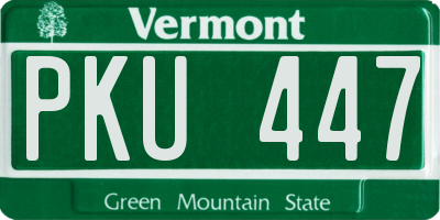 VT license plate PKU447