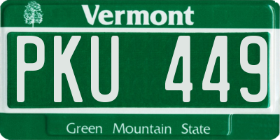 VT license plate PKU449