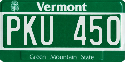 VT license plate PKU450
