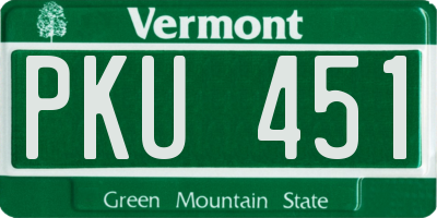 VT license plate PKU451