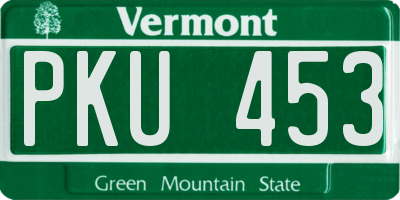 VT license plate PKU453