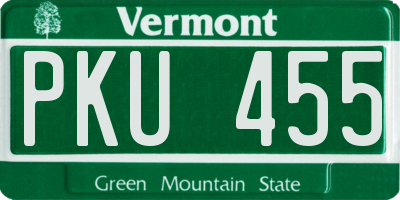 VT license plate PKU455