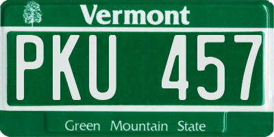 VT license plate PKU457