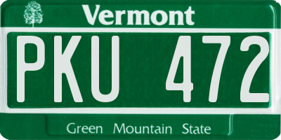 VT license plate PKU472