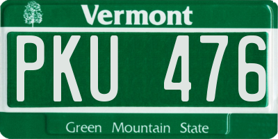 VT license plate PKU476