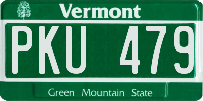 VT license plate PKU479