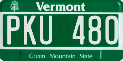 VT license plate PKU480