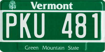 VT license plate PKU481