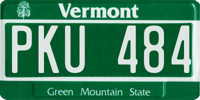 VT license plate PKU484