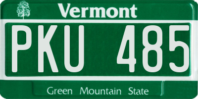 VT license plate PKU485