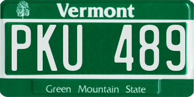 VT license plate PKU489