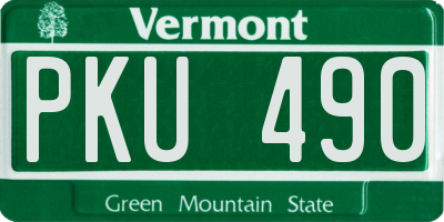 VT license plate PKU490