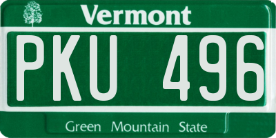 VT license plate PKU496