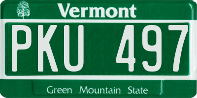 VT license plate PKU497