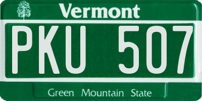 VT license plate PKU507