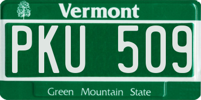 VT license plate PKU509