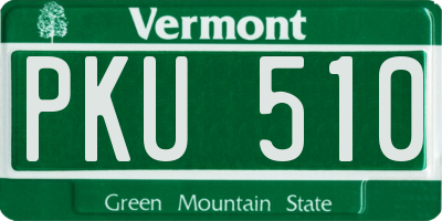 VT license plate PKU510